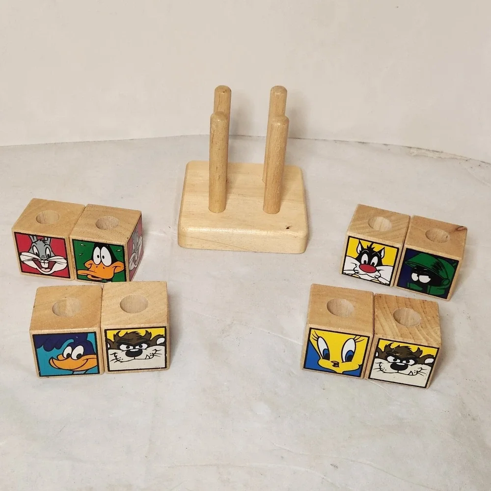 The Original Toy Co. Looney Tunes Wooden Block Puzzle 1992‎ Warner Brothers
